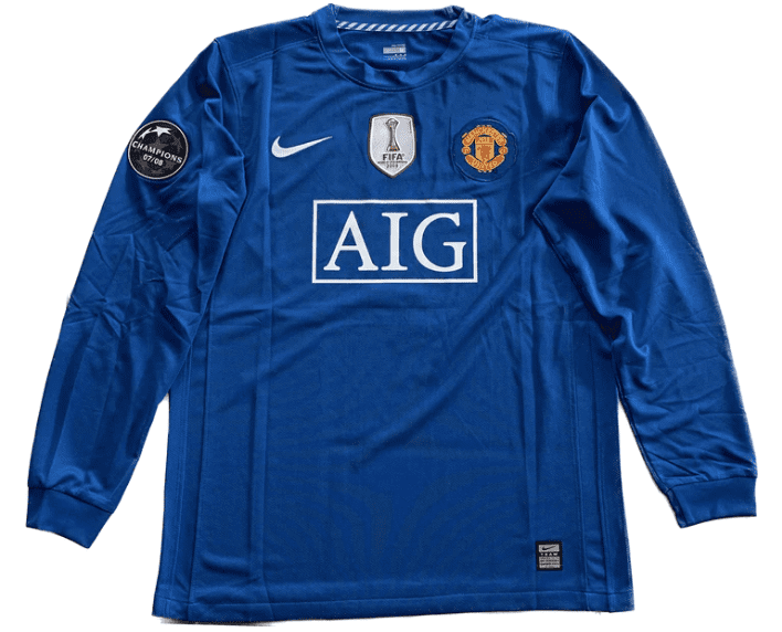 Retro Manchester United Away 2008/2009 + ALL PATCHES + Long Sleeve